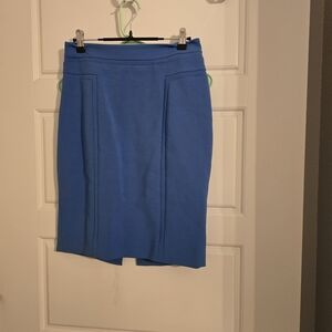 White House Black Market Blue Pleated Pencil Skirt